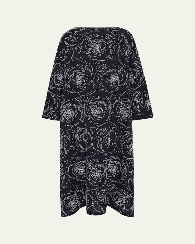 Wide A-Line Scoop-Neck Dress